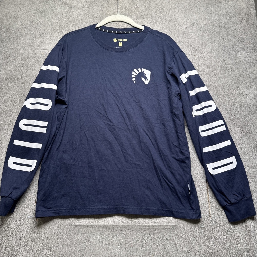 Team Liquid Men's Navy Long‎ Sleeve Esports Crew Neck Shirt Medium